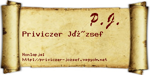 Priviczer József névjegykártya